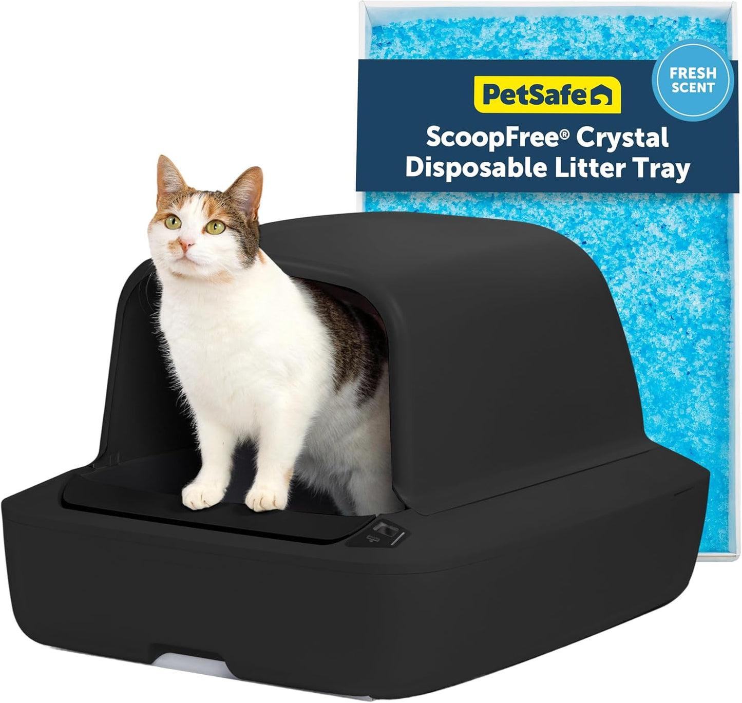 PetSafe ScoopFree Crystal Pro Self-Cleaning Cat Litter Box System