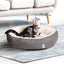 Love's cabin Round Donut Cat and Dog Cushion Bed, 20in Bed for Cats or Small Dogs,Gray