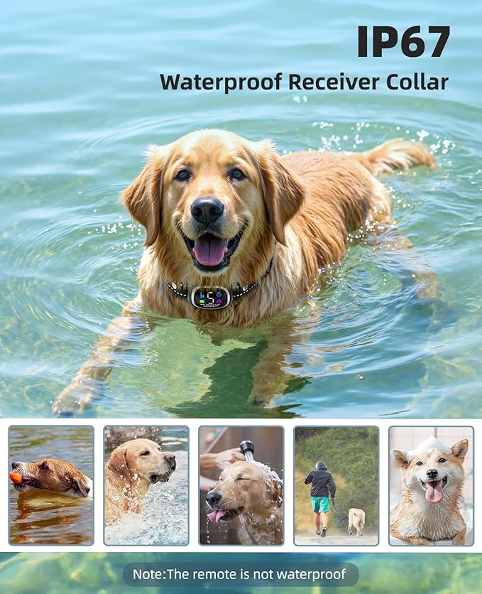 2-in-1 Dog Shock Collar and Bark Collar for Dogs – 3300FT Dog Training Collar with Remote