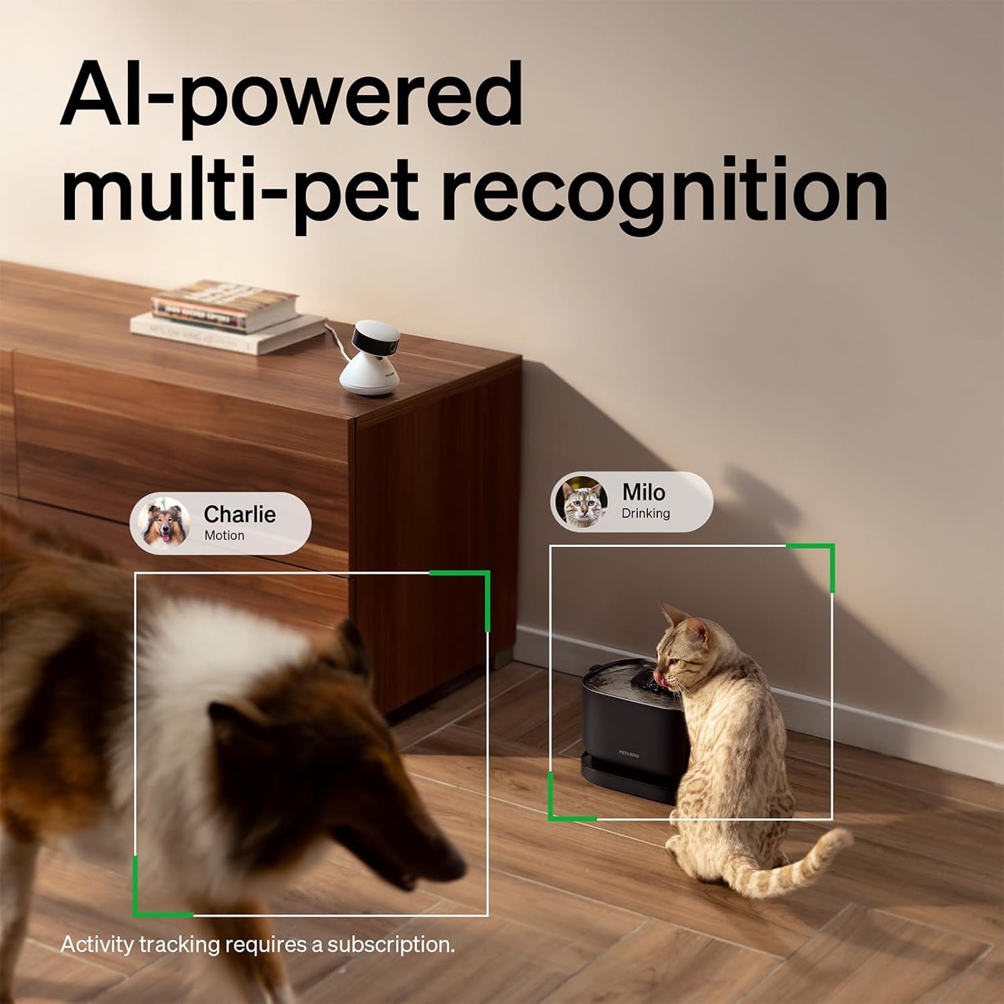 PETLIBRO AI Dog Camera Pet Camera Indoor with Phone App [Multi-Pet Recognition, Daily Activity Analysis & Smart Summaries] Cat Cam 360° View, 1080P Dog Cam Night Vision