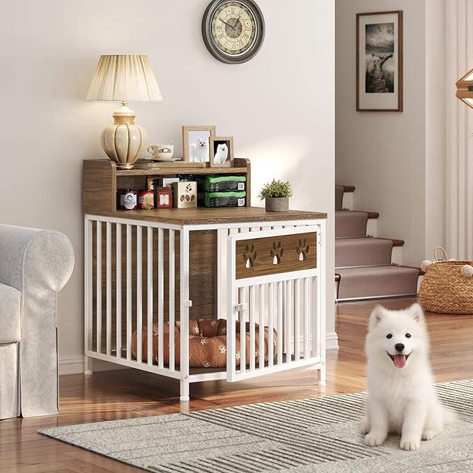 Dog Crate Furniture for Small Dogs, Wooden Dog Kennel