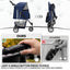 MoNiBloom 3 Wheels Pet Stroller, Foldable Dog Cat Cage Jogger Stroller with Weather Cover for All-Season, Storage Basket and Cup Holder, Breathable and Visible Mesh for Small/Medium Pets, Blue
