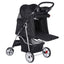 Pet Stroller for Dogs, Black 4 Wheels Cat Strolling Cart Foldable Travel Carrier