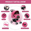 4 Wheels Pet Stroller for Small Medium Dogs Cats 10-33 lbs, Pink