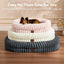 Dog Bed Medium Sized Dog - Luxury Striped Faux Fur Waterproof Pet Couch with Removable Washable Cover