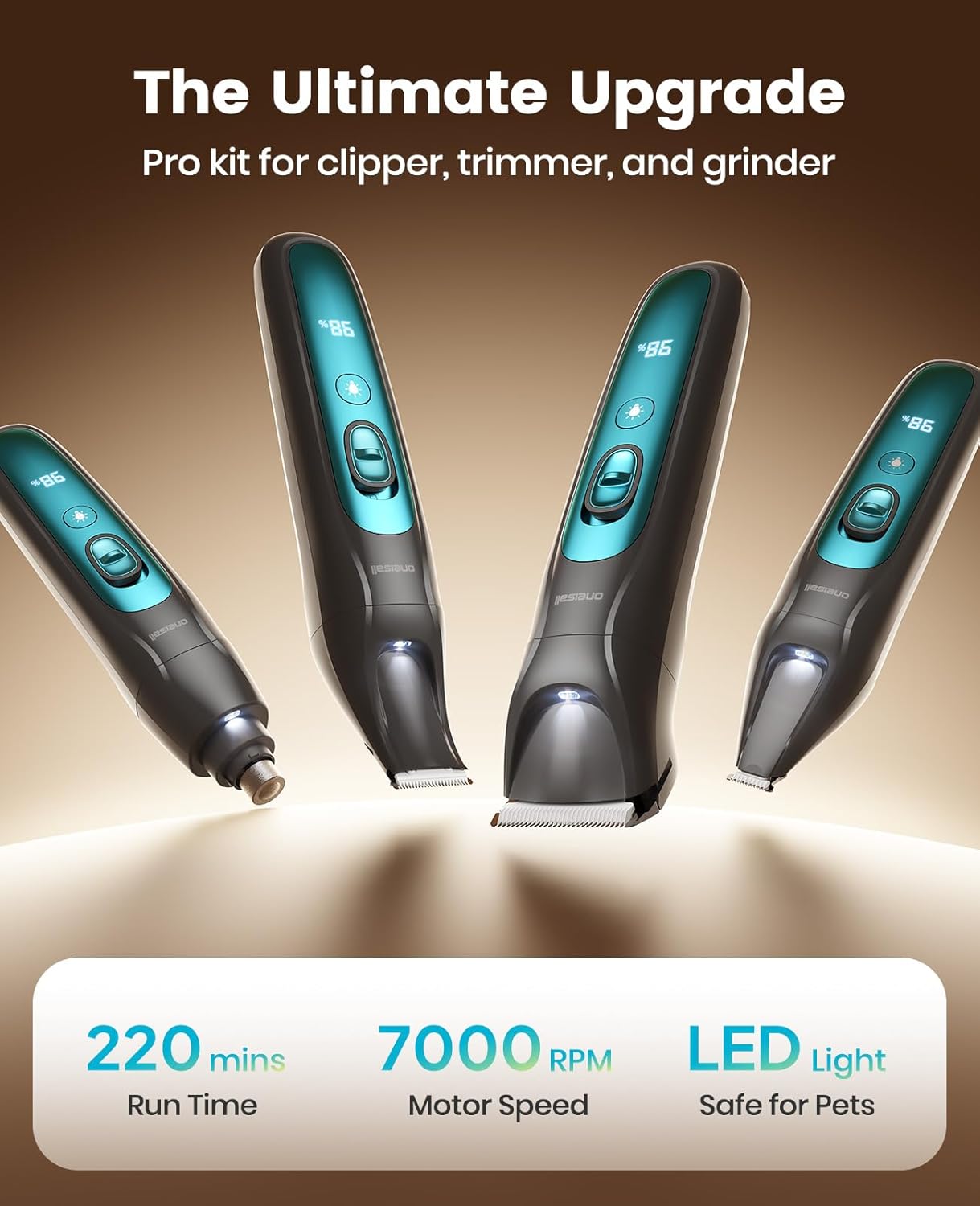 Professional Dog Grooming Clipper with Replacement Blade, 5-in-1 Adjustable A5 Blade Cordless Pet Grooming Kit