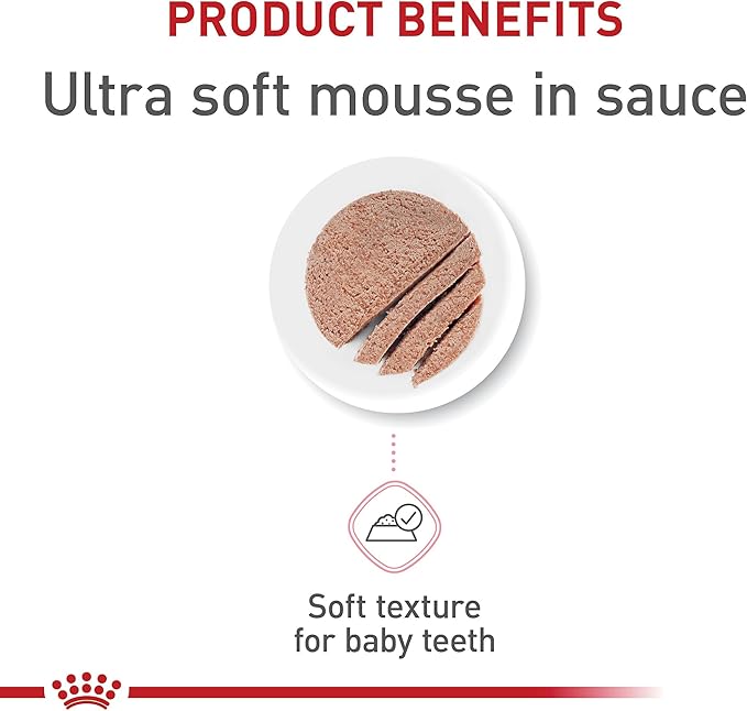 Royal Canin Feline Health Nutrition Mother & Babycat Queen Ultra Soft Mousse in Sauce Cat Food, 3 oz (Pack of 12)