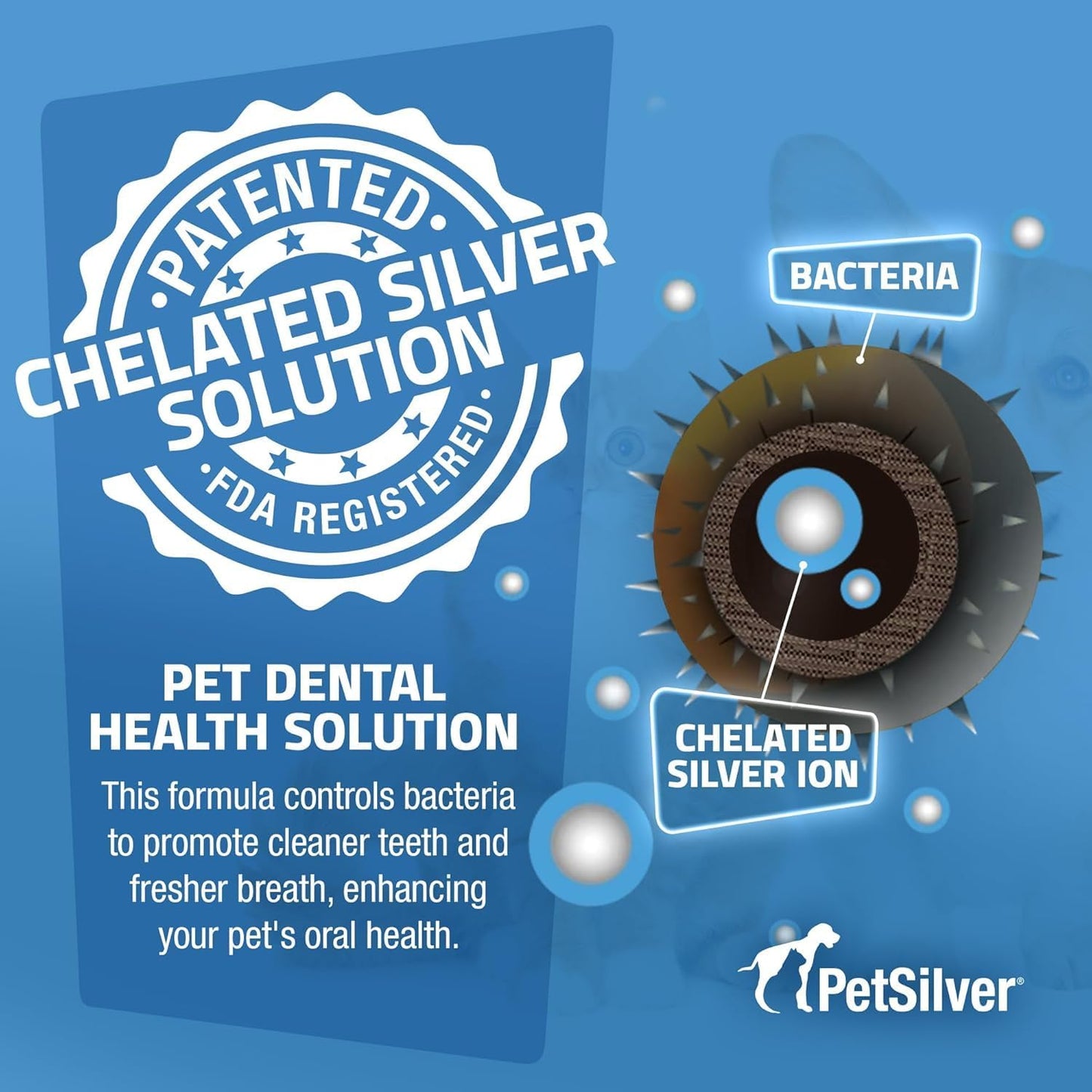 PetSilver Teeth & Gum Spray - Dog Dental & Teeth Cleaning Spray for Plaque & Tartar Build-Up Reduction - Made in USA - 4oz, 2-Pack