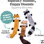 ZippyPaws Skinny Peltz - No Stuffing Dog Toy Pack to Keep Them Busy, for Medium and Large Dogs, Squeaky Pet Toys, Unstuffed Chew Toys, Soft Plush Variety Pack, Fox, Raccoon, and Squirrel - 18"