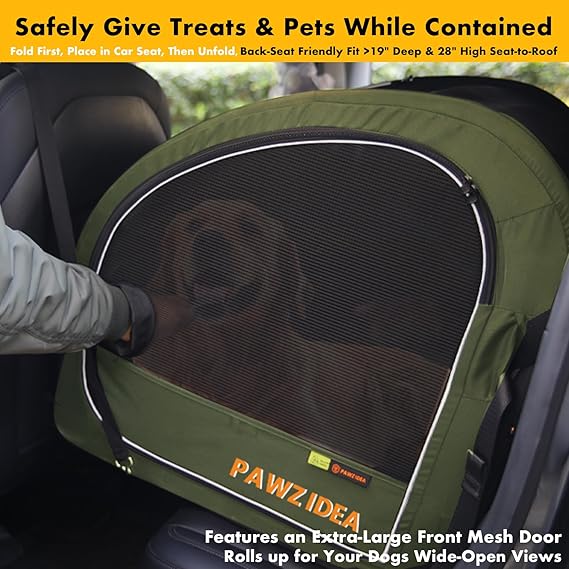 PAWZIDEA 3-in-1 Large Dog Stroller with Detachable Carrier up to 80lbs, Portable Dog Car Crate & Travel Kennel, Foldable Pet Stroller for 2 Medium Dogs, All-Terrain 9” Jogger Wheels, Adjustable Handle