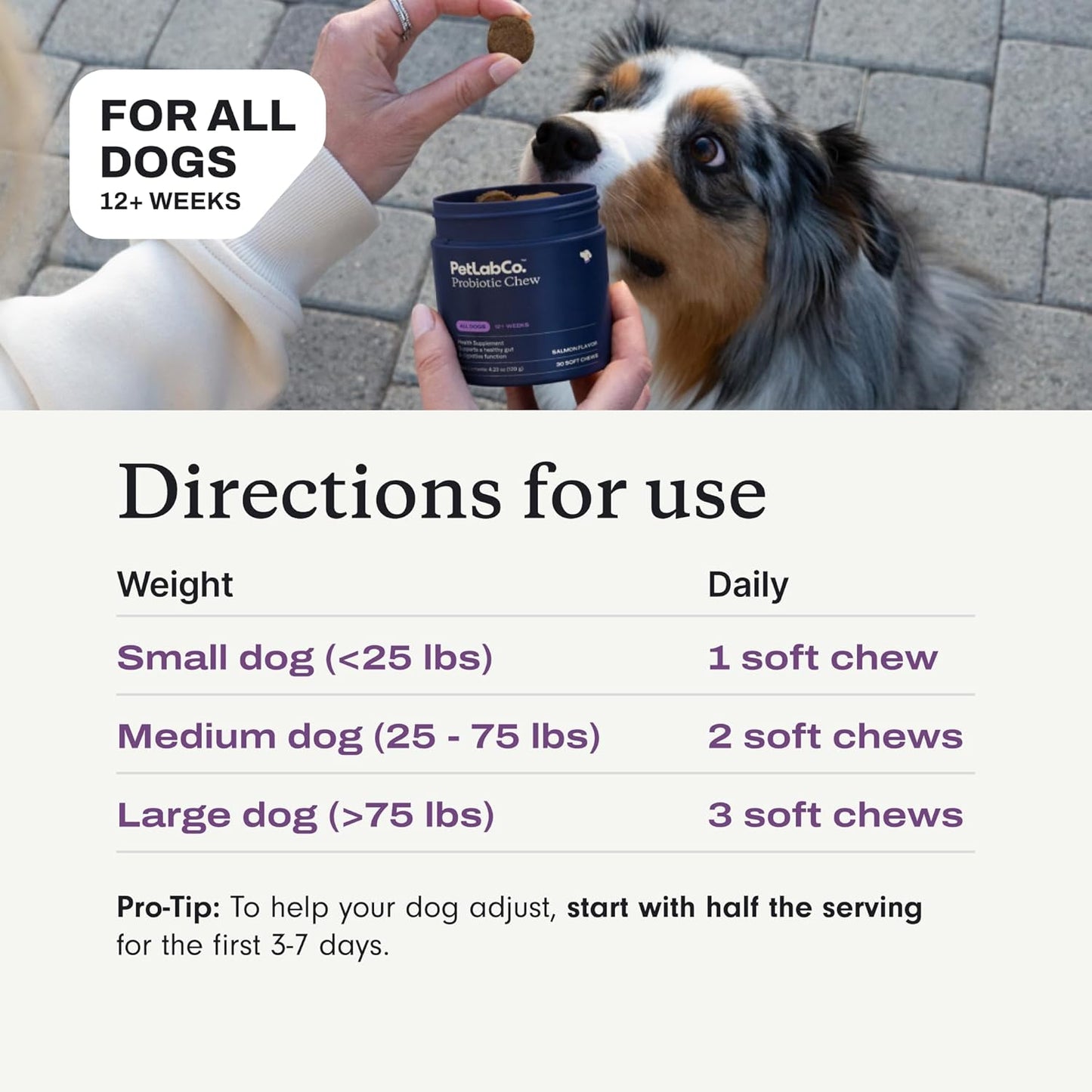 PetLab Co. Probiotics for Dogs, Support Gut Health, Occasional Diarrhea, Digestive Health & Seasonal Allergies - Salmon Flavor - Packaging May Vary - 30 Soft Chews