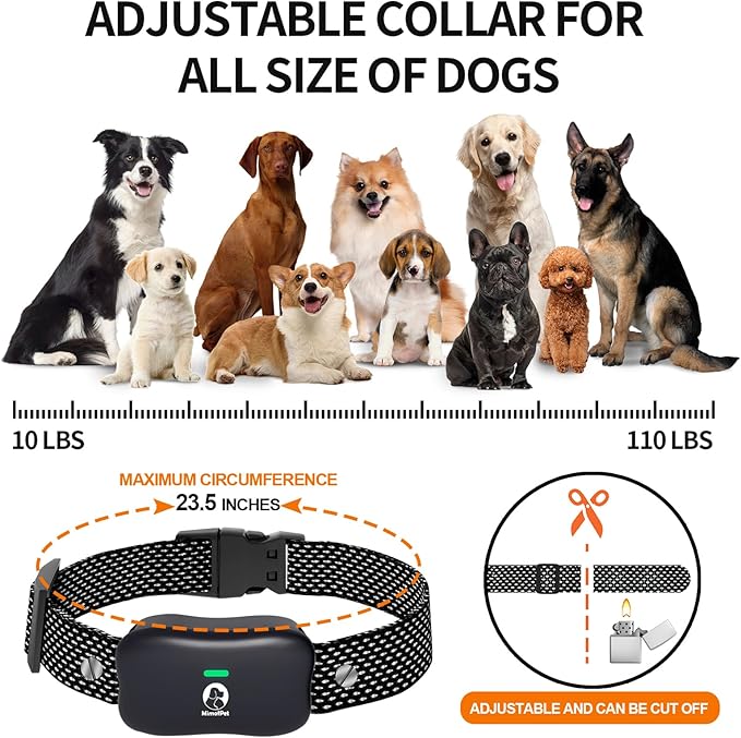 MIMOFPET Wireless Dog Fence for 2 Dogs - Covers up to 856-Acre Electric Fence,185 Days Standby Time