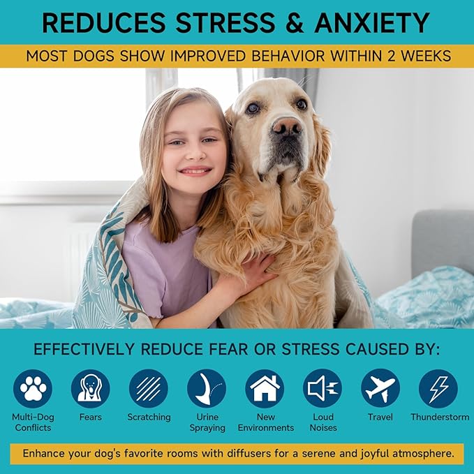 Woyamay Dog Calming Diffuser Refills - 4 Pack Dog Pheromones Calming Diffuser for Dog
