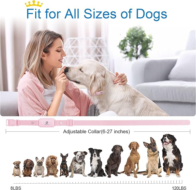 Bousnic Dog Shock Collar for 2 Dogs - (8-120lbs) Waterproof Rechargeable Electric