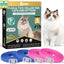 4 Pack Flea Collar for Cats, 32 Months Flea and Tick Prevention for Cat, Waterproof & Natural Cat Flea and Tick Treatment, Adjustable for Cats Kittens(Blue&Pink)