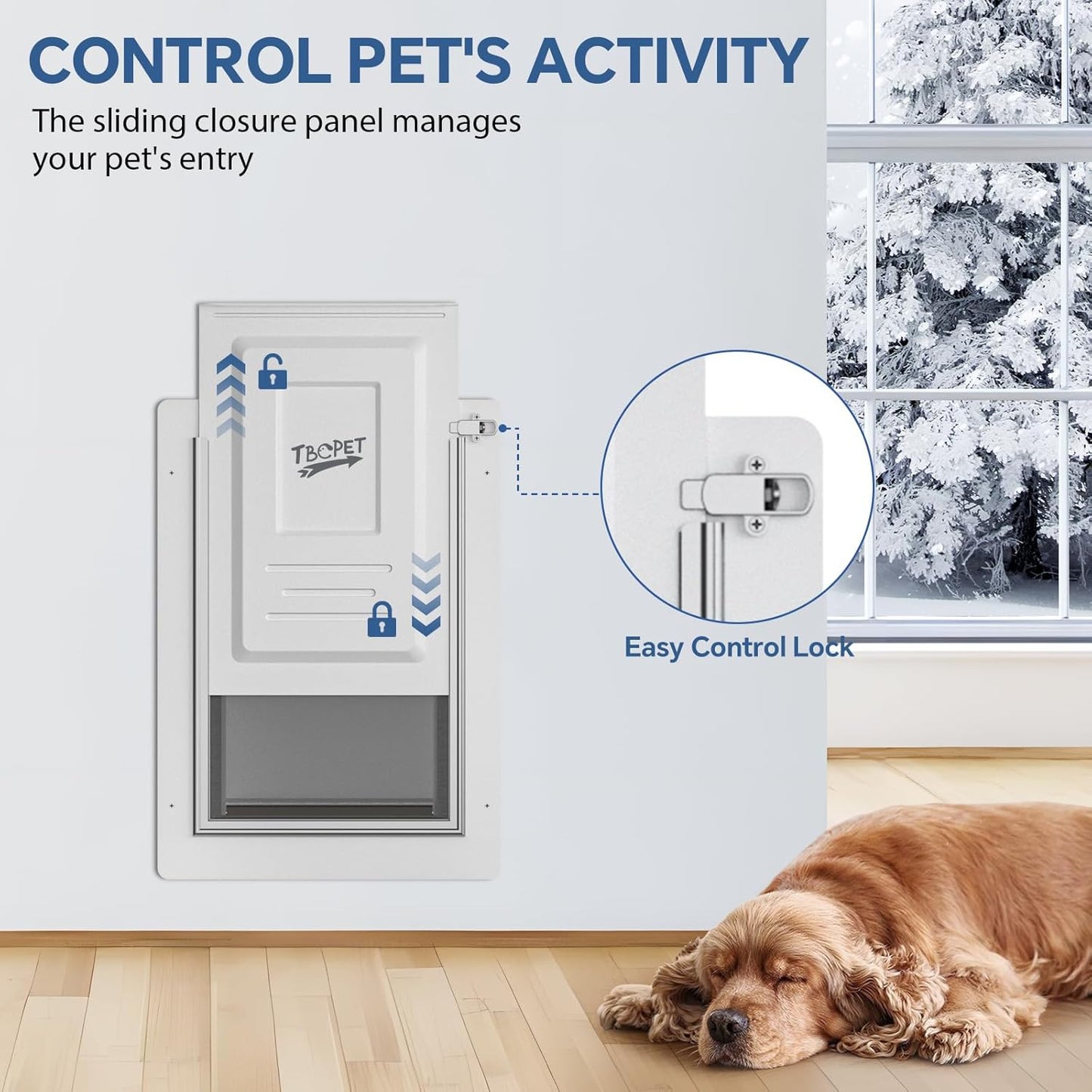 Pet Door for Wall (Cat Up to 10 lbs) - Small