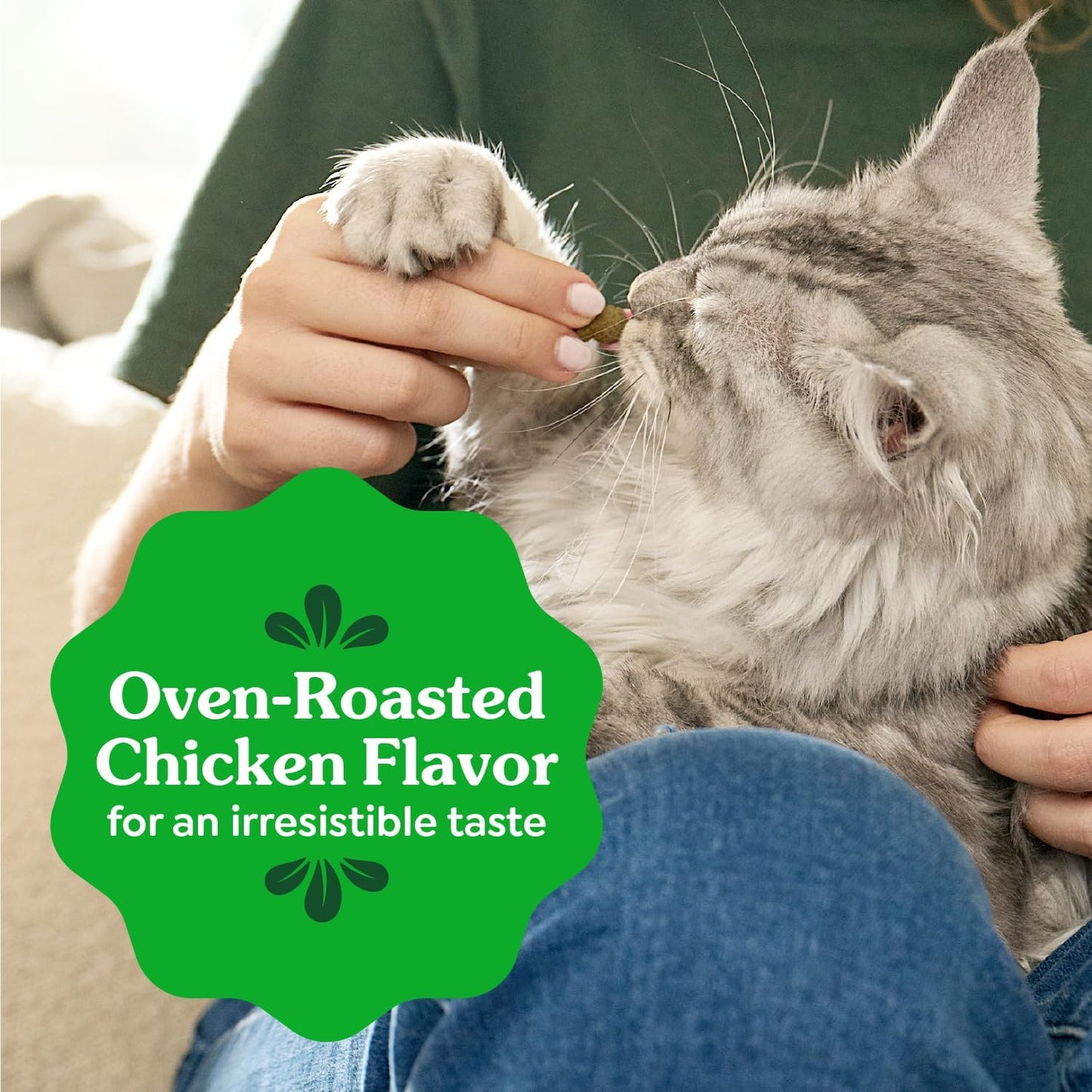 Greenies Cat Treats, Feline Veterinarian-Recommended Adult Natural Dental Cat Treats, Oven Roasted Chicken Flavor, 4.6 oz. Pouch