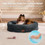Dog Bed Medium Sized Dog - Luxury Striped Faux Fur Waterproof Pet Couch with Removable Washable Cover