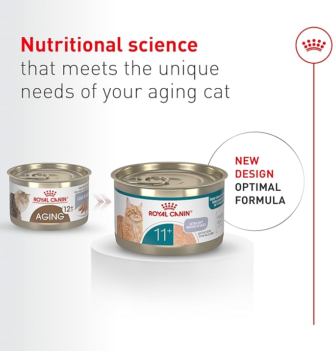 Royal Canin Feline Health Nutrition Aging 11+ Wet Cat Food, for Cats Over 11 Years, Supports Optimal Health & Vitality, 5.1 oz can, case of 24