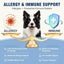 Dog Allergy Chews - Dog Immune Support - Probiotics for Gut Health - Allergies and Itching Skin Support - Itch Relief for Dogs - Seasonal Allergy - Aller Immune Bites for Dogs - 200ct