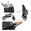 MoNiBloom 3 in 1 Foldable Pet Stroller for Small & Medium Dogs, Detachable Carrier, Car Seat, Push Button Entry, 4-Wheel Jogger for Pets up to 33 lbs, Black