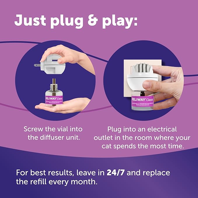 FELIWAY® Classic 6 x 30 Day Cat Calming Refills for Pheromone Diffuser, 6 x 48ml Value Pack
