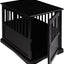 Casual Home Wooden Indoor Dog Crate House Kennel End Table Night Stand Furniture with Lockable Latch for Small to Medium Pets, Black