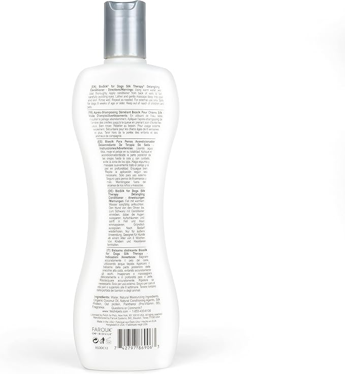 BioSilk for Dogs Silk Therapy Dog Detangling Conditioner
