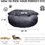 Himax Dog Beds for Small Dogs, Donut Dogs Beds with Blanket Attached,(20"/26"/35") Grey