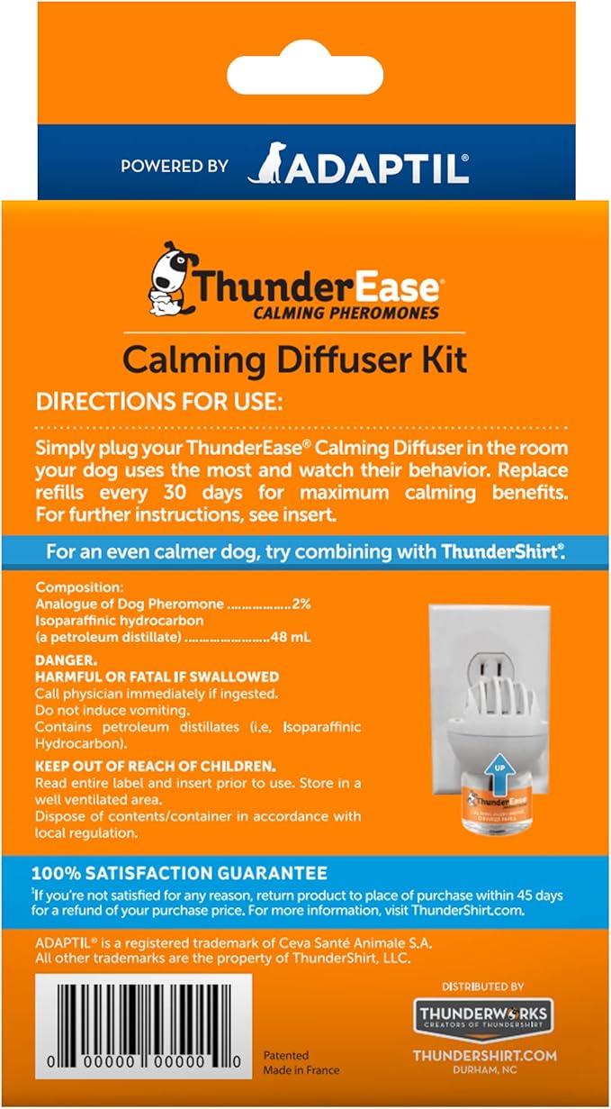 ThunderEase Dog Calming Pheromone Diffuser Kit | Powered by ADAPTIL (30 Day Supply)