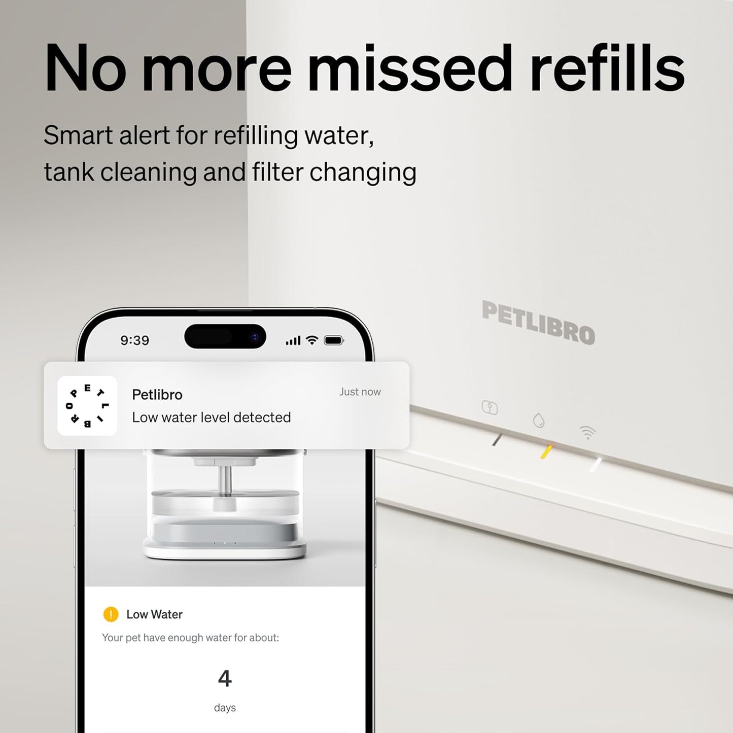 PETLIBRO Upgrade Cat Water Fountain, Dockstream 2 Smart App Monitoring Pet Water Fountain for Cats Indoor, 3L/101oz Cat Fountain Stainless Steel Tray for Drinking, 5G WiFi Auto Cat Water Dispenser Dog