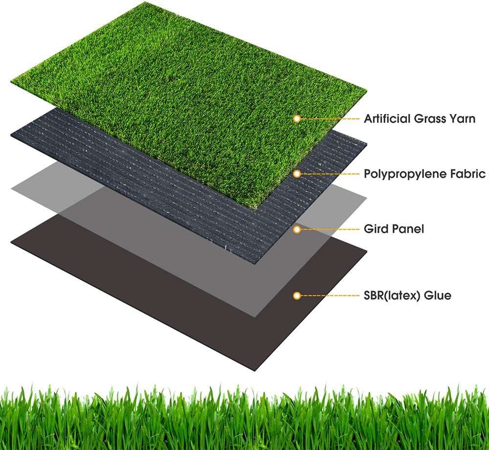 CooZero Artificial Grass, Professional Dog Grass Mat, Potty Training Rug and Replacement Turf Outdoor Rug Patio Lawn Decoration, Easy to Clean with Drainage (39.4 x 31.5 inch)