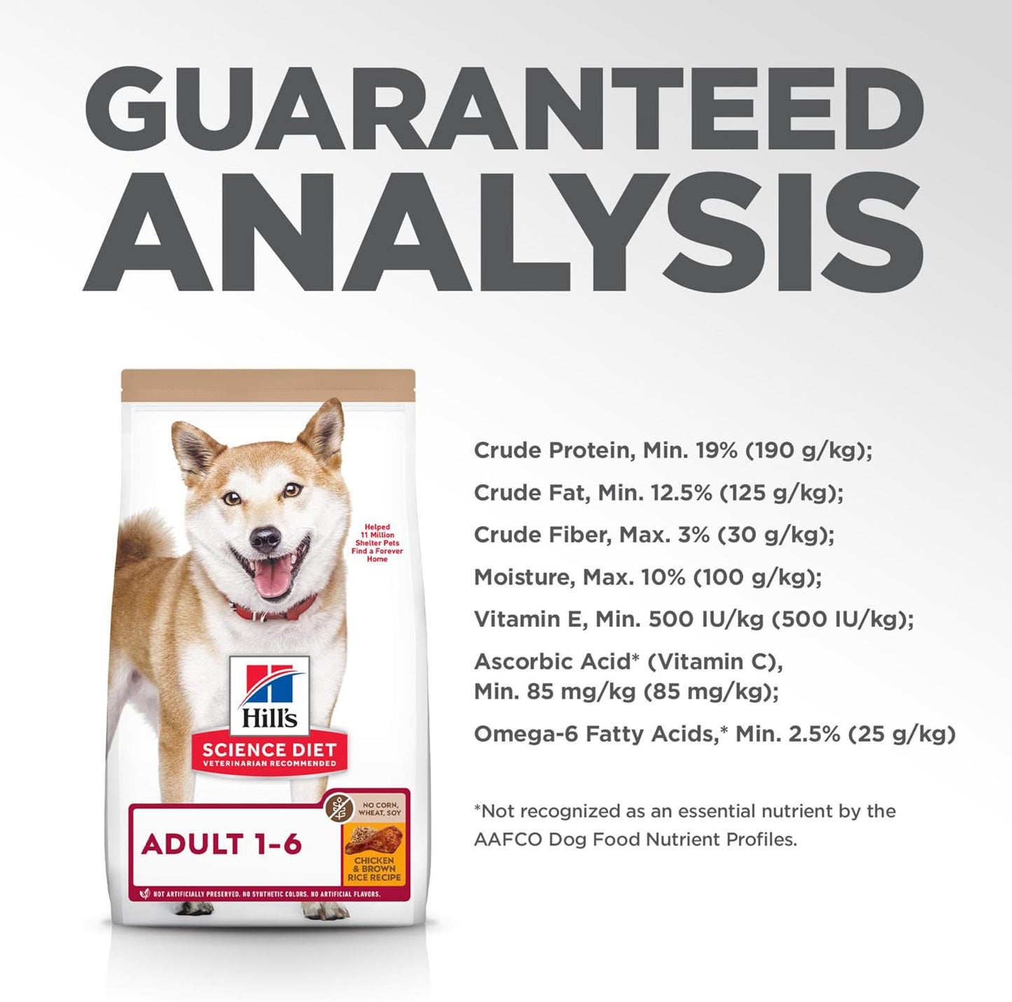 Hill's Science Diet Adult 1-6, Adult 1-6 Premium Nutrition, Dry Dog Food, No Corn, Wheat, Soy Chicken & Brown Rice, 15 lb Bag