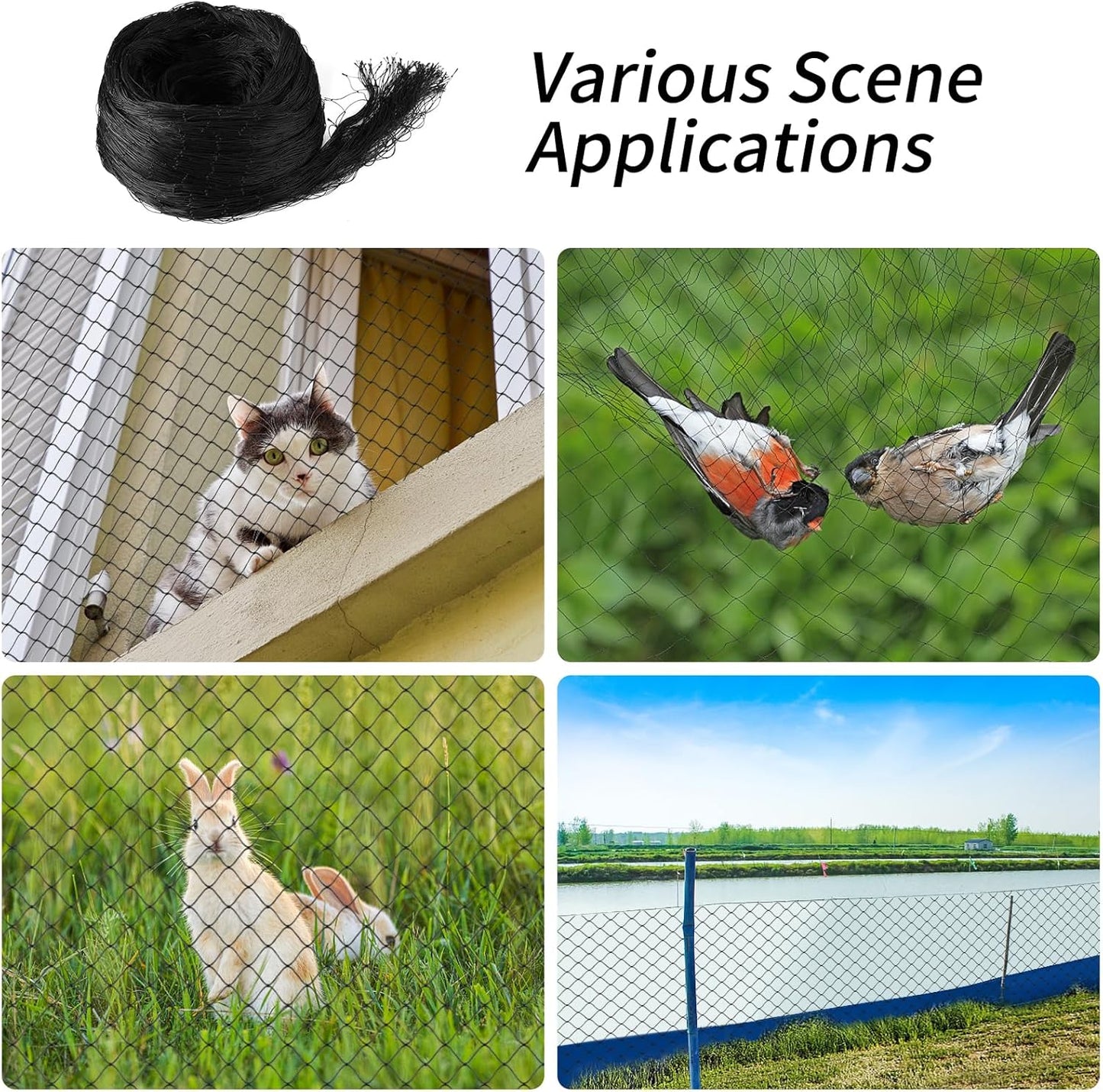 Cat Balcony Rail Net, 10 x 26 ft Cat Anti-Fall Netting