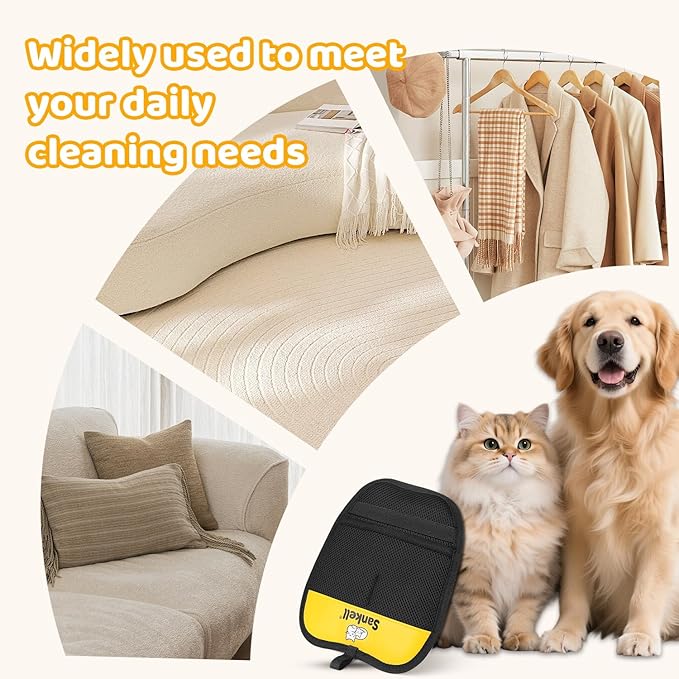 Pet Hair Removal Glove for Dogs & Cats, Newly Upgraded Reusable Electrostatic Pet Hair Remover Glove
