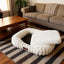 Cute Washable Dog Bed for Small Medium Dogs, 30in, Cream
