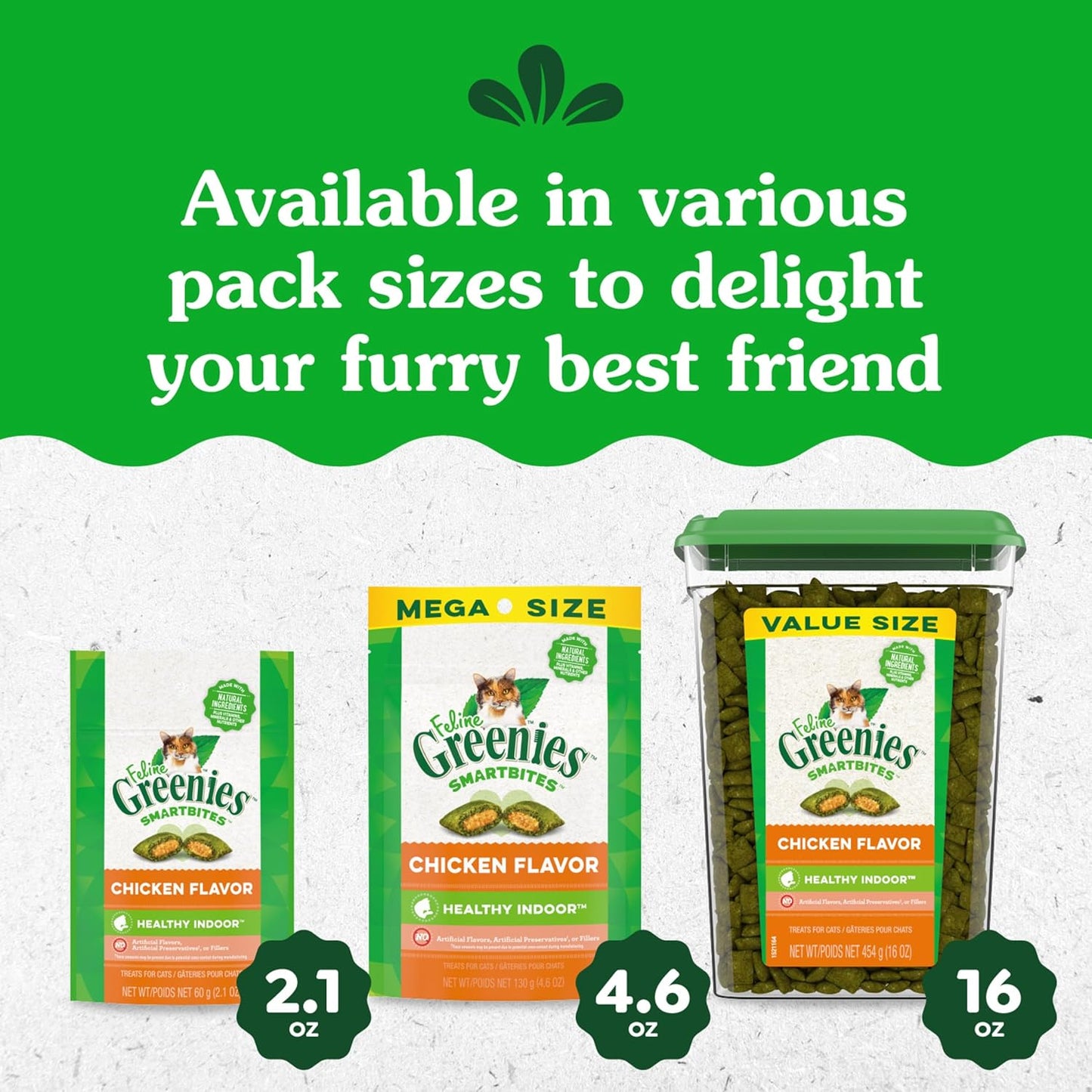 Greenies Feline Smartbites,Cat Treats Healthy Recipe,Indoor Cat Treats,Chicken Flavor,4.6 oz,(Pack of 2)