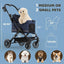 All-Terrain Dog Stroller for Small to Medium Dogs, Waterproof Canopy & Breathable Mesh, Midnight Blue