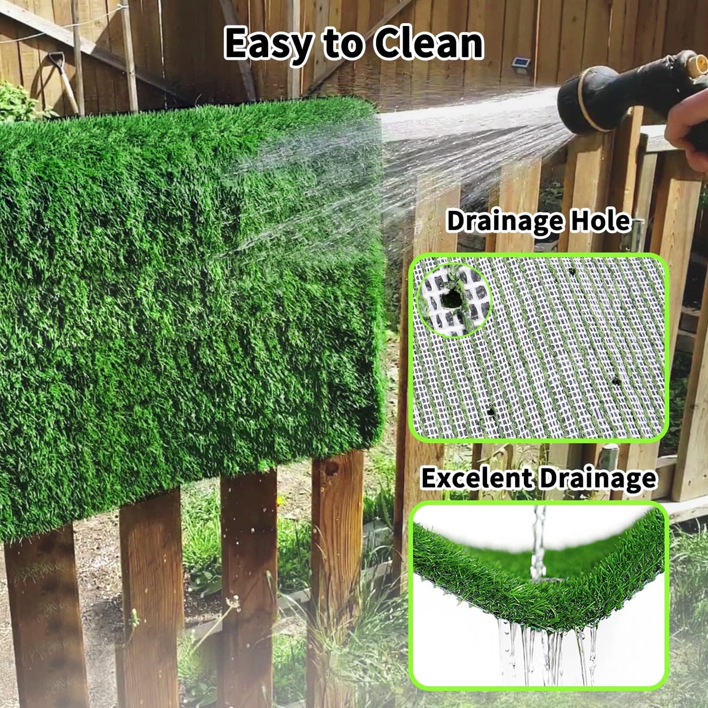 Grass Pad for Dogs 33 x 33 inches, Strong Absorbency Soft and Realistic Grass for Pets Potty Training, Easy to Clean, Indoor Outdoor Use (1 Pack)