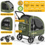 PAWZIDEA 3-in-1 Large Dog Stroller with Detachable Carrier up to 80lbs, Portable Dog Car Crate & Travel Kennel, Foldable Pet Stroller for 2 Medium Dogs, All-Terrain 9” Jogger Wheels, Adjustable Handle