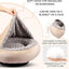 GASUR Small Dog & Cat Bed, 23'' Donut Pet Bed Mat with Hooded Blanket, Anti-Anxiety up to 20lbs