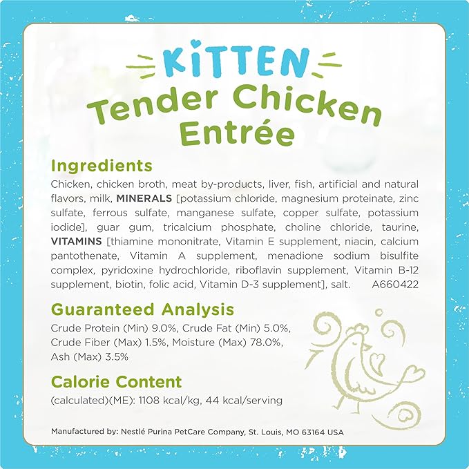 Purina Fancy Feast Petites Kitten Tender Pate Gourmet Wet Kitten Food Variety Pack - 12 ct. Tub