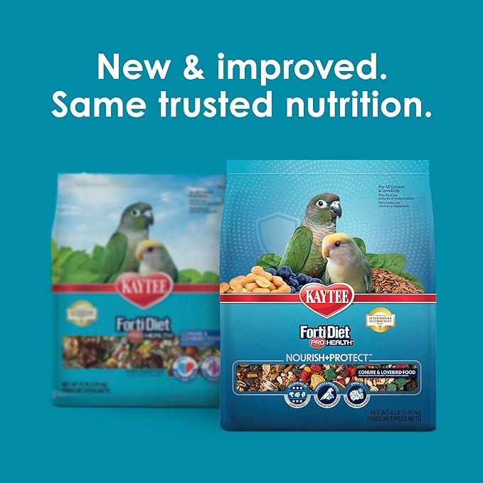Kaytee Forti-Diet Pro Health Nourish+Protect Conure & Lovebird Food, 4 pounds