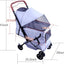 Reversible Pet Stroller (4 Wheels for Cats and Dogs) for Small and Medium Pets up to 33 lbs.Gray