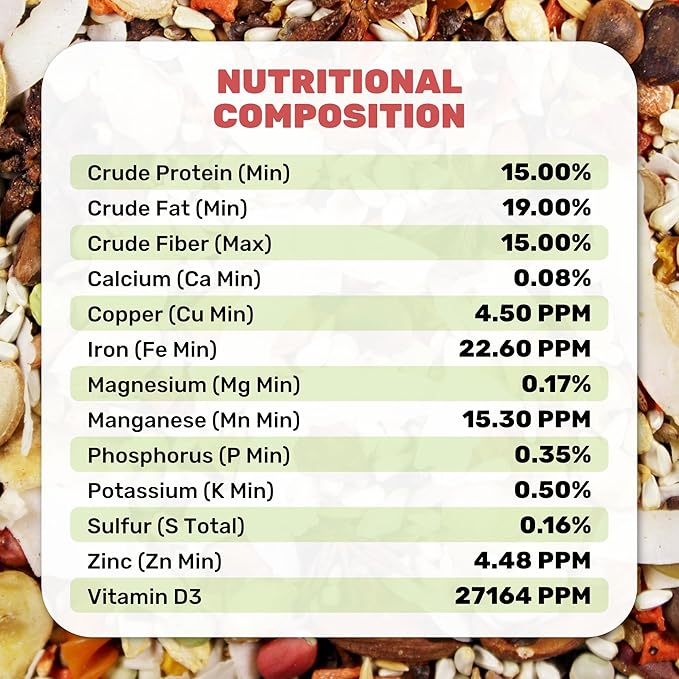 Large Hookbill Cuisine 4 Lbs, Premium Blend Bird Seed for Large Parrots