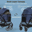 All-Terrain Dog Stroller for Small to Medium Dogs, Waterproof Canopy & Breathable Mesh, Midnight Blue