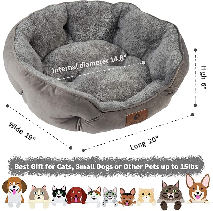 Asvin Small Dog Bed for Small Dogs, Cat Beds for Indoor Cats, Pet Bed for Puppy and Kitty