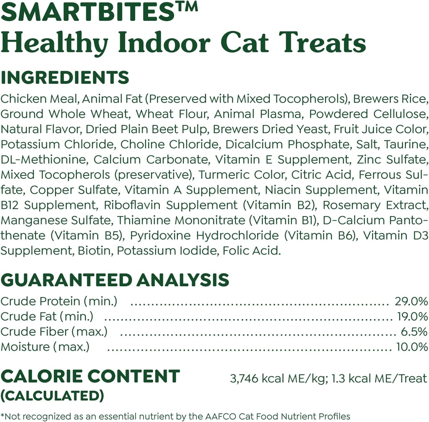 Greenies Feline Smartbites,Cat Treats Healthy Recipe,Indoor Cat Treats,Chicken Flavor,4.6 oz,(Pack of 2)