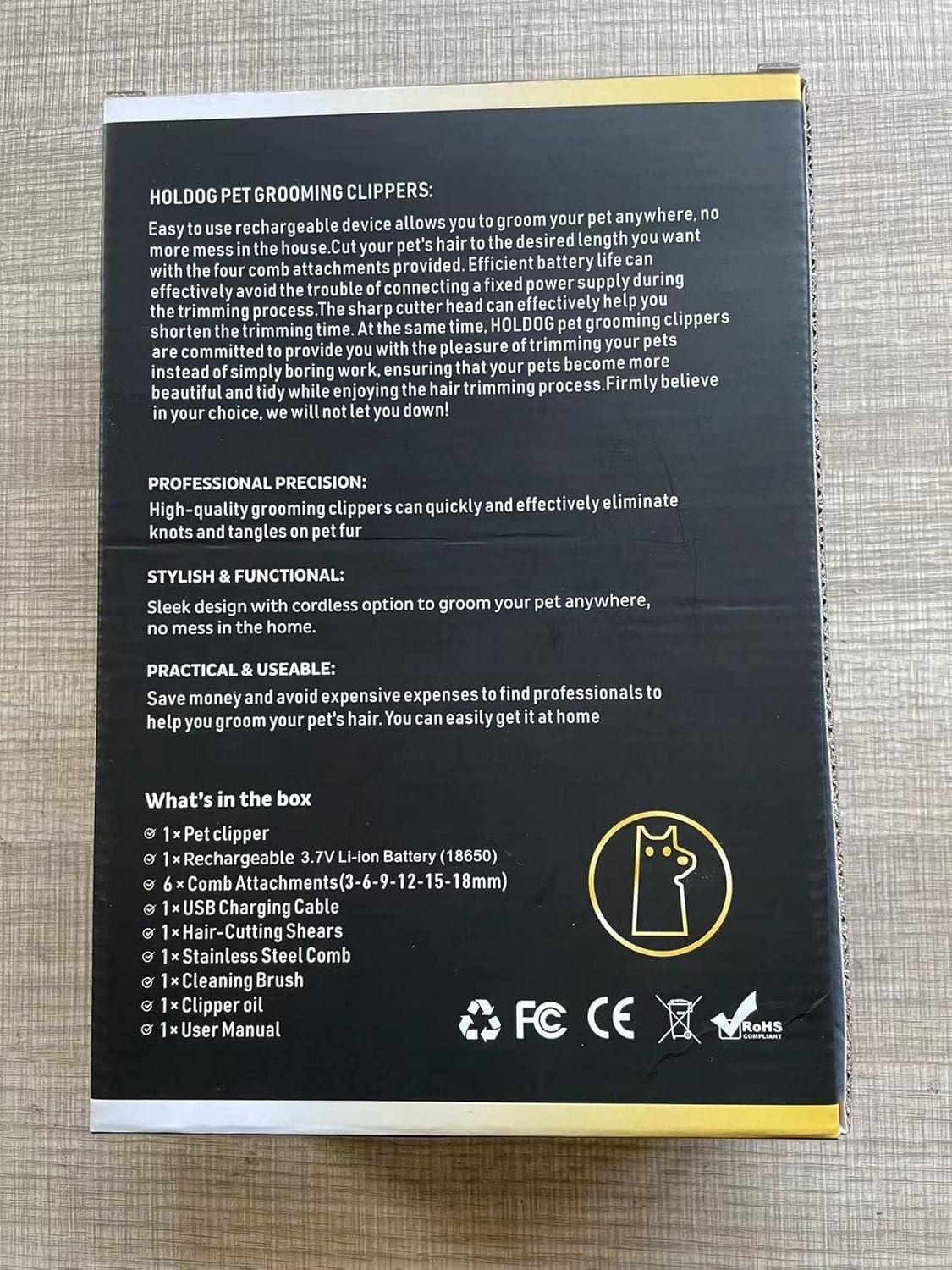 Dog Clippers 3-Speed Low Noise Cordless