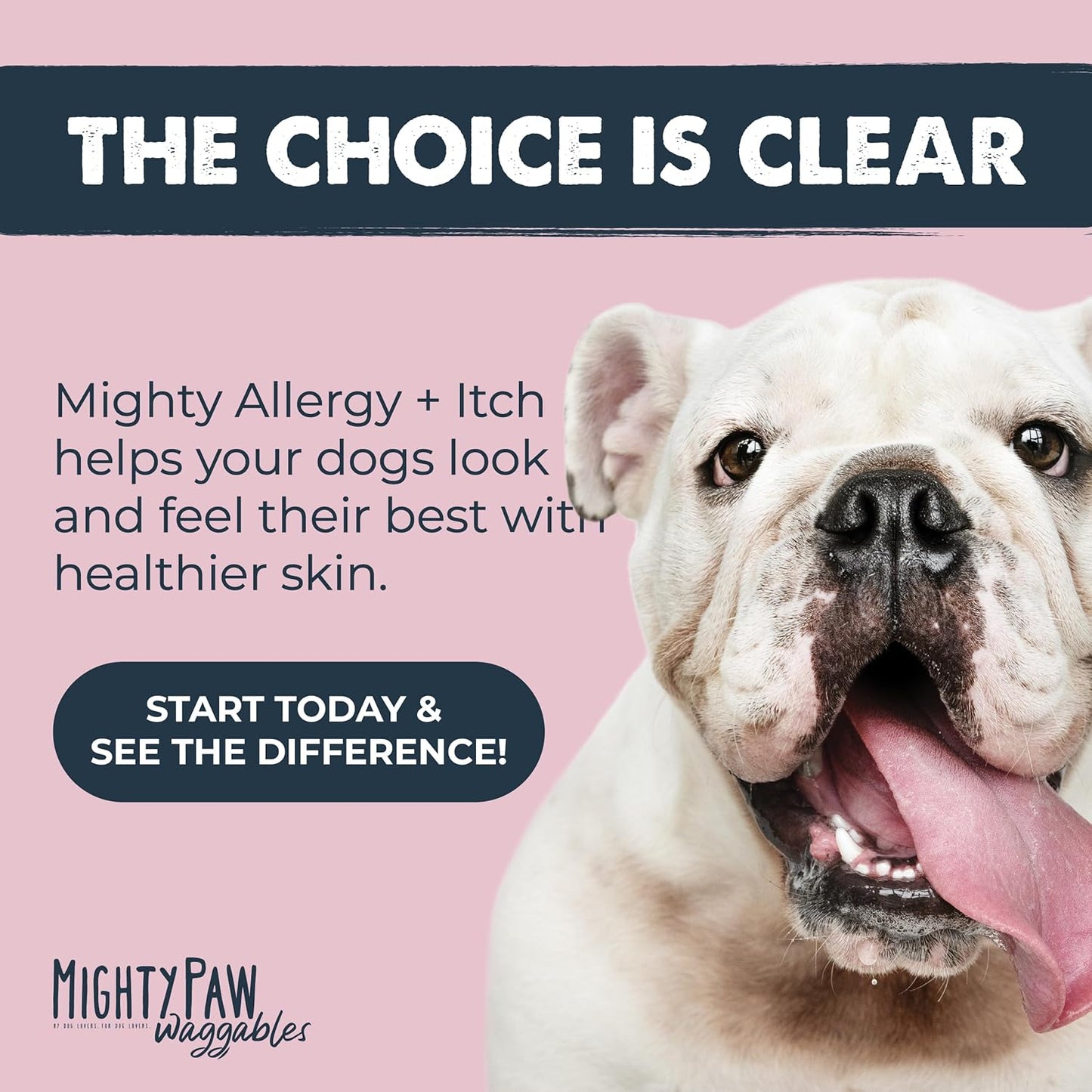 Mighty Paw Waggables Allergy Immune + Itch (Made in The USA,120 Ct